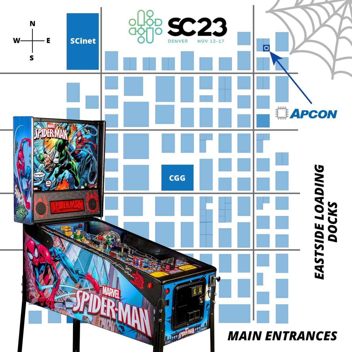 APCON booth location #2194 Play Spider-Man pinball at the APCON booth #2194 | Supercomputing Denver Show